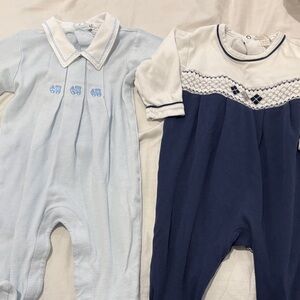 Kissy Kissy Boys Blue & Navy One-Piece Footies 6-9